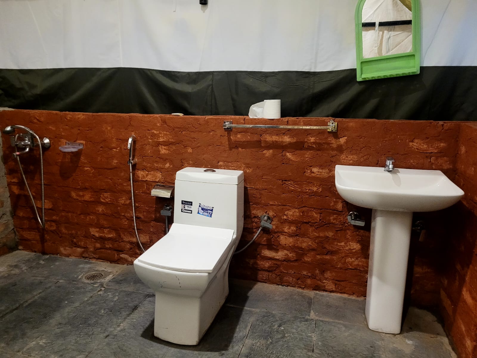 Attached bathroom in camp tents