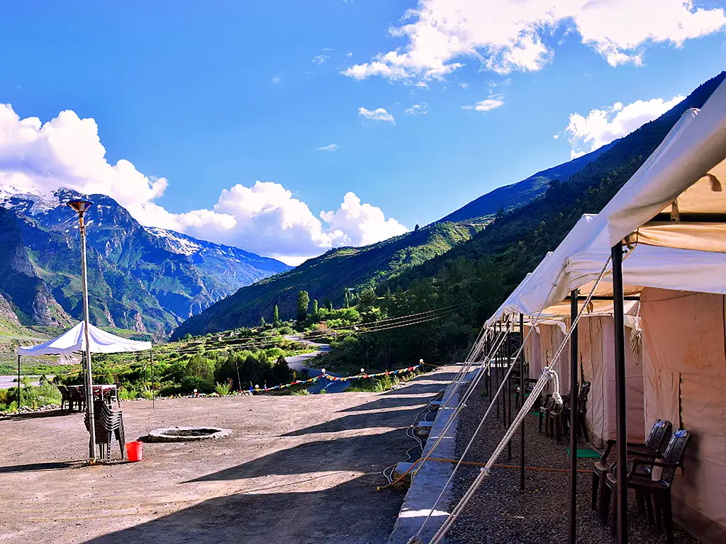 Comfortable Swiss camping tents in Lahaul Valley