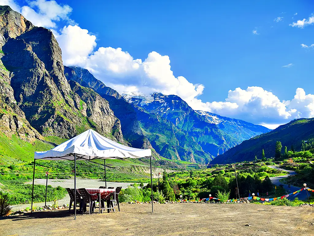 Swiss cottage tents at Camp Gemur Holidays in Jispa